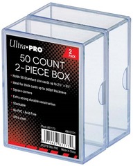 2-Piece 50 Count Clear Card Storage Box, 2 Pack